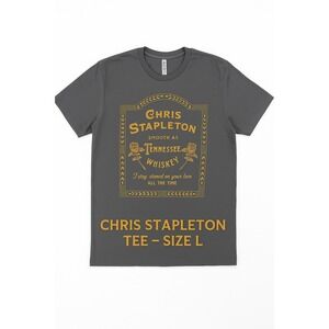 Chris Stapleton Tennessee Whiskey Graphic Tee Gray Gold Next Level Size L‎